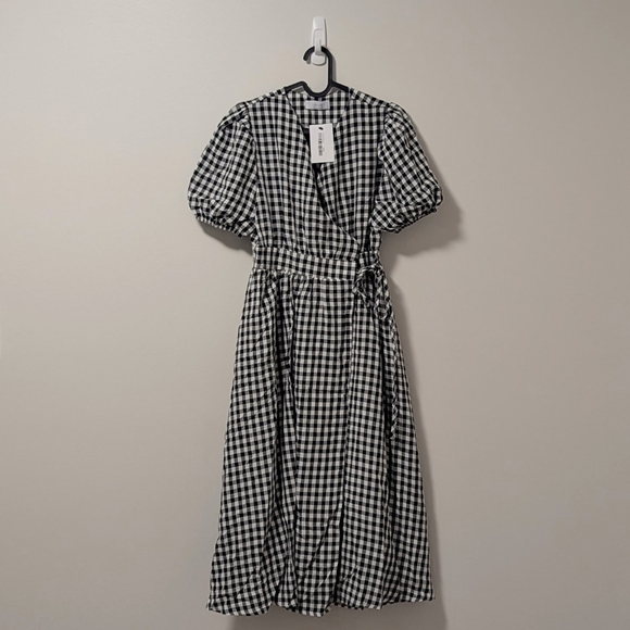 OAK + FORT Plaid Wrap Dress, NWTS - Picture 1 of 13